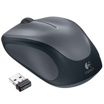 Egér, vezeték nélküli, optikai, USB, LOGITECH "M235", szürke